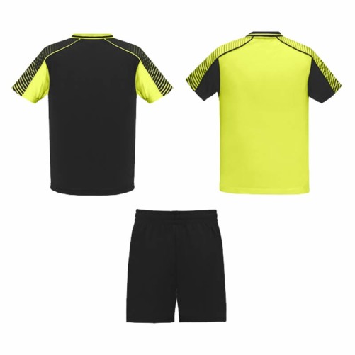 CONJUNTO 2 CAMISETAS Y PANTALÓN ROLY JUVE NEGRO/AMARILLO FLÚOR