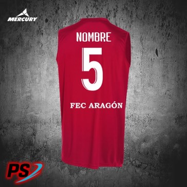 CAMISETA DE BALONCESTO DE JUEGO ROJA FEC ARAGÓN