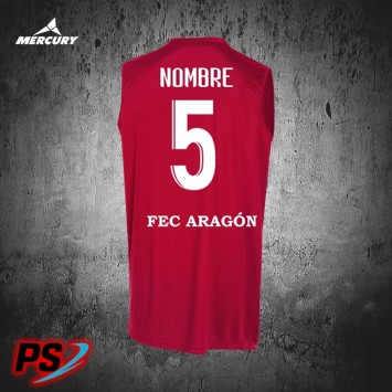 CAMISETA DE BALONCESTO DE JUEGO ROJA FEC ARAGÓN