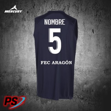 CAMISETA DE BALONCESTO DE JUEGO AZUL MARINO FEC ARAGÓN