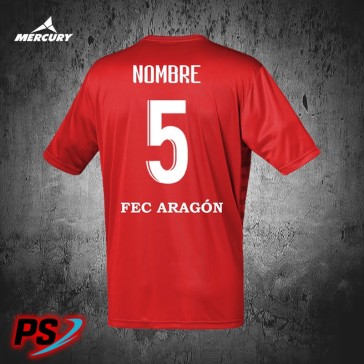 CAMISETA DE FÚTBOL DE JUEGO ROJA FEC ARAGÓN