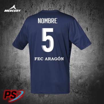 CAMISETA DE FÚTBOL DE JUEGO AZUL MARINO FEC ARAGÓN