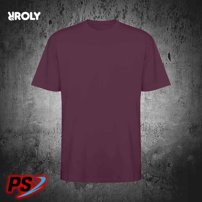 CAMISETA UNISEX OVERSIZE ROLY BULL ROJO CIRUELA
