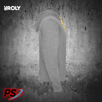 SUDADERA CON CAPUCHA ROLY FUJI GRIS VIGORÉ / NARANJA FLÚOR