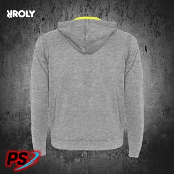 SUDADERA CON CAPUCHA ROLY FUJI GRIS VIGORÉ / AMARILLO FLÚOR