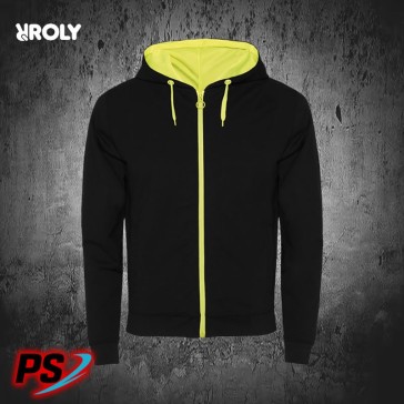 SUDADERA CON CAPUCHA ROLY FUJI NEGRO / AMARILLO FLÚOR