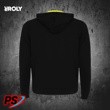 SUDADERA CON CAPUCHA ROLY FUJI NEGRO / AMARILLO FLÚOR