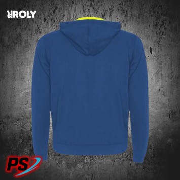 SUDADERA CON CAPUCHA ROLY FUJI AZUL ROYAL / AMARILLO FLÚOR