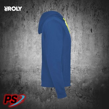 SUDADERA CON CAPUCHA ROLY FUJI AZUL ROYAL / AMARILLO FLÚOR