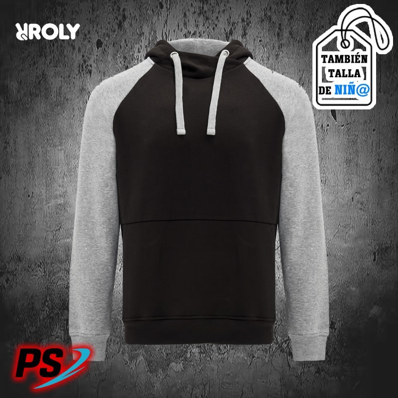 SUDADERA CON CAPUCHA ROLY BADET NEGRO / GRIS VIGORÉ SUDADERA CON CAPUCHA ROLY BADET NEGRO / GRIS VIGORÉ