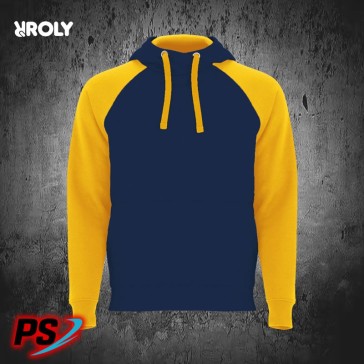 SUDADERA CON CAPUCHA ROLY BADET AZUL COBALTO / AMARILLO GOLDEN