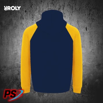 SUDADERA CON CAPUCHA ROLY BADET AZUL COBALTO / AMARILLO GOLDEN