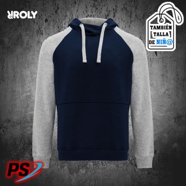 SUDADERA CON CAPUCHA ROLY BADET AZUL MARINO / GRIS VIGORÉ