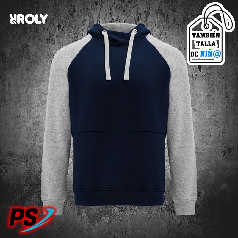 SUDADERA CON CAPUCHA ROLY BADET AZUL MARINO / GRIS VIGORÉ SUDADERA CON CAPUCHA ROLY BADET AZUL MARINO / GRIS VIGORÉ