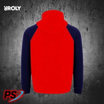 SUDADERA CON CAPUCHA ROLY BADET ROJO / AZUL MARINO