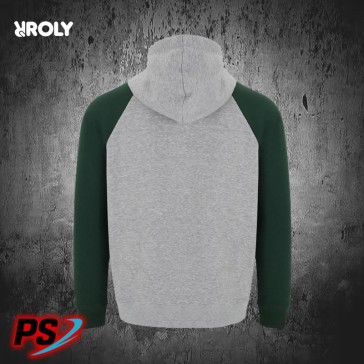 SUDADERA CON CAPUCHA ROLY BADET GRIS VIGORÉ / VERDE BOTELLA