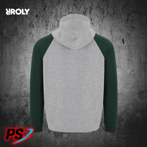 SUDADERA CON CAPUCHA ROLY BADET GRIS VIGORÉ / VERDE BOTELLA