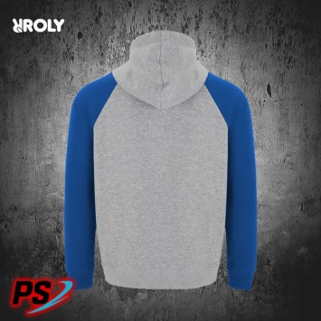 SUDADERA CON CAPUCHA ROLY BADET GRIS VIGORÉ / AZUL ROYAL