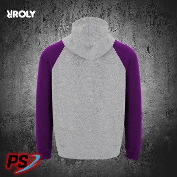 SUDADERA CON CAPUCHA ROLY BADET GRIS VIGORÉ / PÚRPURA