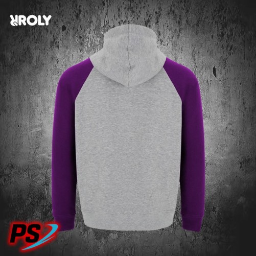 SUDADERA CON CAPUCHA ROLY BADET GRIS VIGORÉ / PÚRPURA