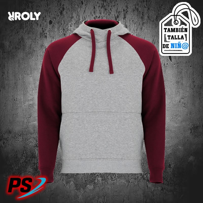 SUDADERA CON CAPUCHA ROLY BADET GRIS VIGORÉ / GRANATE SUDADERA CON CAPUCHA ROLY BADET GRIS VIGORÉ / GRANATE