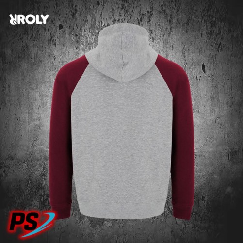 SUDADERA CON CAPUCHA ROLY BADET GRIS VIGORÉ / GRANATE