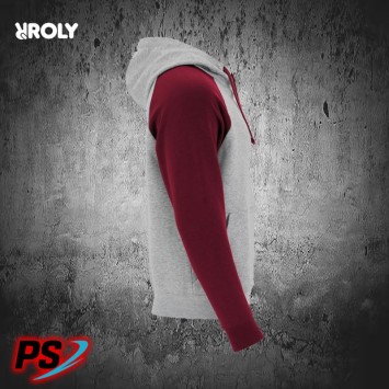 SUDADERA CON CAPUCHA ROLY BADET GRIS VIGORÉ / GRANATE