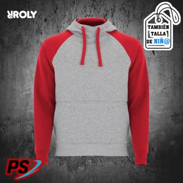 SUDADERA CON CAPUCHA ROLY BADET GRIS VIGORÉ / ROJO