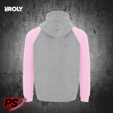 SUDADERA CON CAPUCHA ROLY BADET GRIS VIGORÉ / ROSA CLARO
