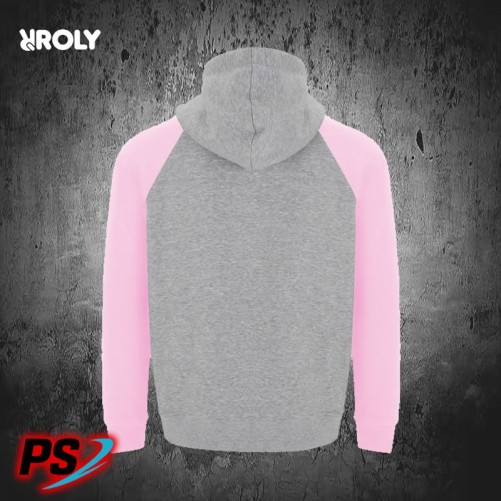 SUDADERA CON CAPUCHA ROLY BADET GRIS VIGORÉ / ROSA CLARO