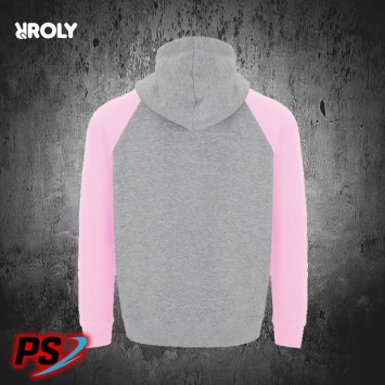 SUDADERA CON CAPUCHA ROLY BADET GRIS VIGORÉ / ROSA CLARO