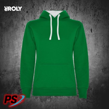 SUDADERA CON CAPUCHA ROLY URBAN WOMAN VERDE KELLY / BLANCO