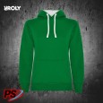 SUDADERA CON CAPUCHA ROLY URBAN WOMAN VERDE KELLY / BLANCO