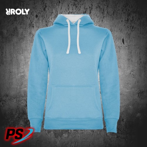 SUDADERA CON CAPUCHA ROLY URBAN WOMAN AZUL CELESTE / BLANCO