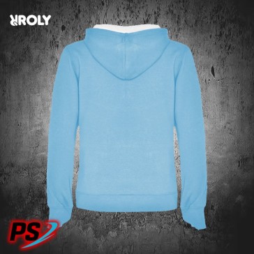 SUDADERA CON CAPUCHA ROLY URBAN WOMAN AZUL CELESTE / BLANCO