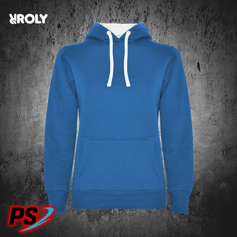 SUDADERA CON CAPUCHA ROLY URBAN WOMAN AZUL ROYAL / BLANCO