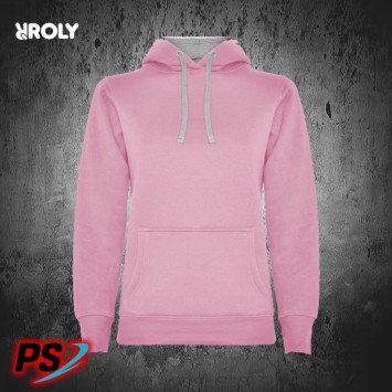 SUDADERA CON CAPUCHA ROLY URBAN WOMAN ROSA CLARO / GRIS VIGORÉ