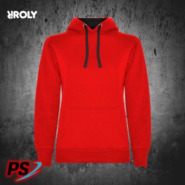 SUDADERA CON CAPUCHA ROLY URBAN WOMAN ROJO / NEGRO