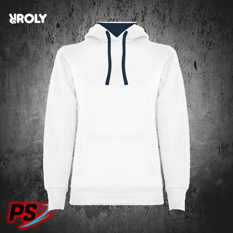 SUDADERA CON CAPUCHA ROLY URBAN WOMAN BLANCO / AZUL MARINO