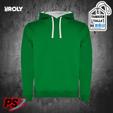 SUDADERA CON CAPUCHA ROLY URBAN VERDE KELLY / BLANCO