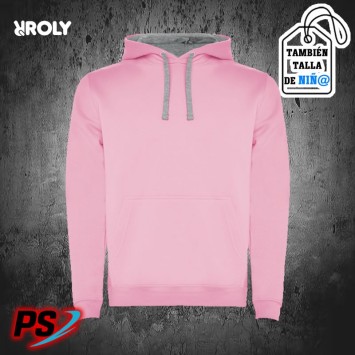 SUDADERA CON CAPUCHA ROLY URBAN ROSA CLARO / GRIS VIGORÉ
