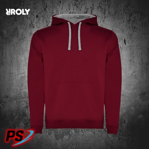 SUDADERA CON CAPUCHA ROLY URBAN GRANATE / GRIS VIGORÉ