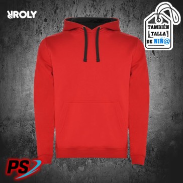 SUDADERA CON CAPUCHA ROLY URBAN ROJO/ NEGRO