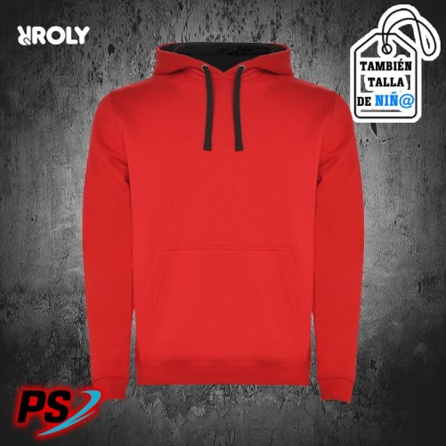 SUDADERA CON CAPUCHA ROLY URBAN ROJO/ NEGRO