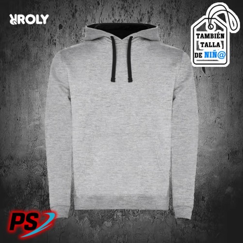 SUDADERA CON CAPUCHA ROLY URBAN GRIS VIGORÉ / NEGRO