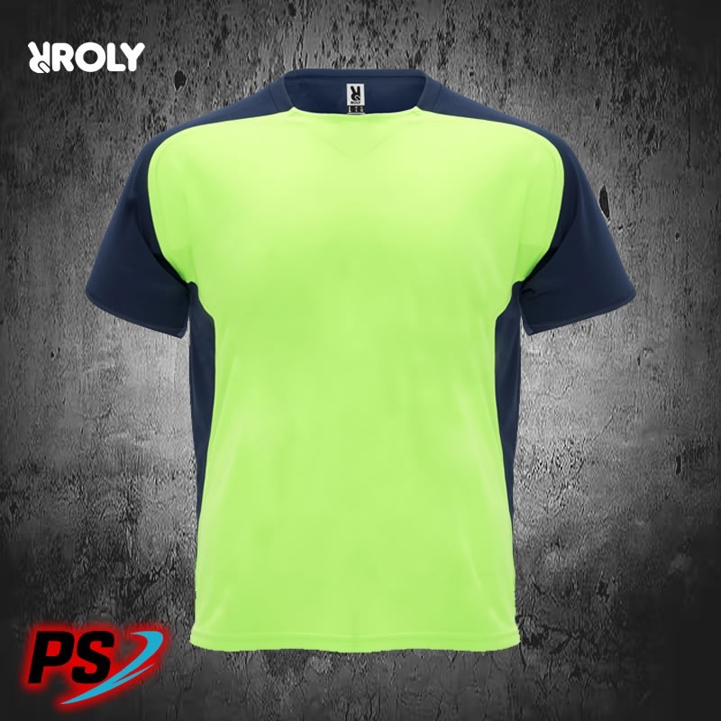 CAMISETA ROLY BUGATTI VERDE FLÚOR/AZUL MARINO