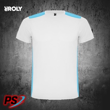 CAMISETA ROLY DETROIT BLANCO/AZUL CELESTE