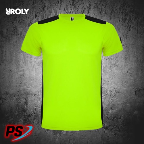 CAMISETA ROLY DETROIT VERDE FLÚOR/NEGRO