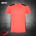 CAMISETA ROLY DETROIT CORAL FLÚOR/NEGRO