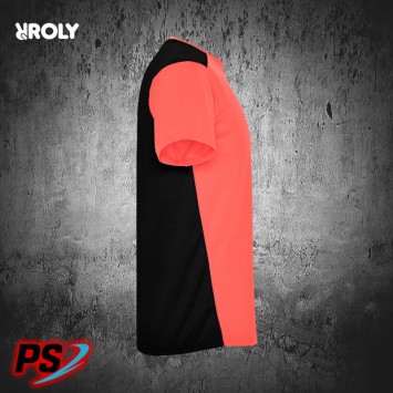 CAMISETA ROLY DETROIT CORAL FLÚOR/NEGRO